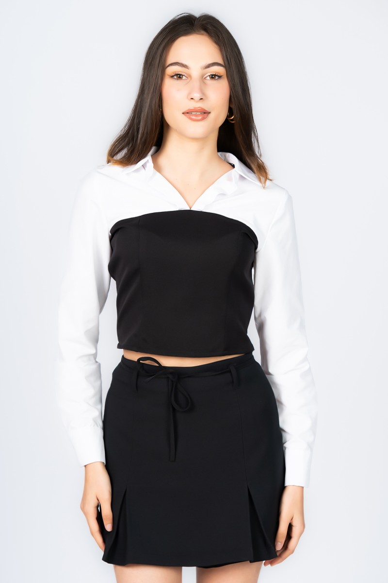 Blouse bi-matière
