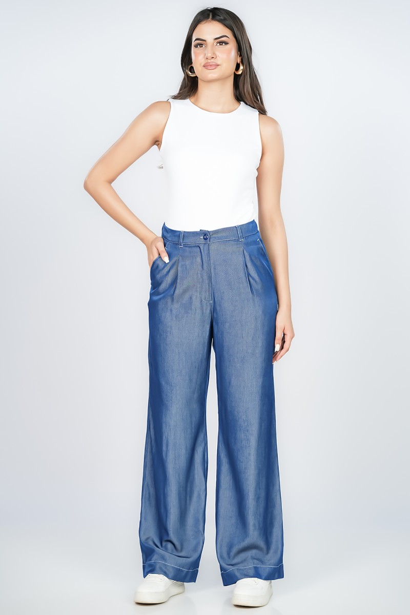 Pantalon large en Tencel