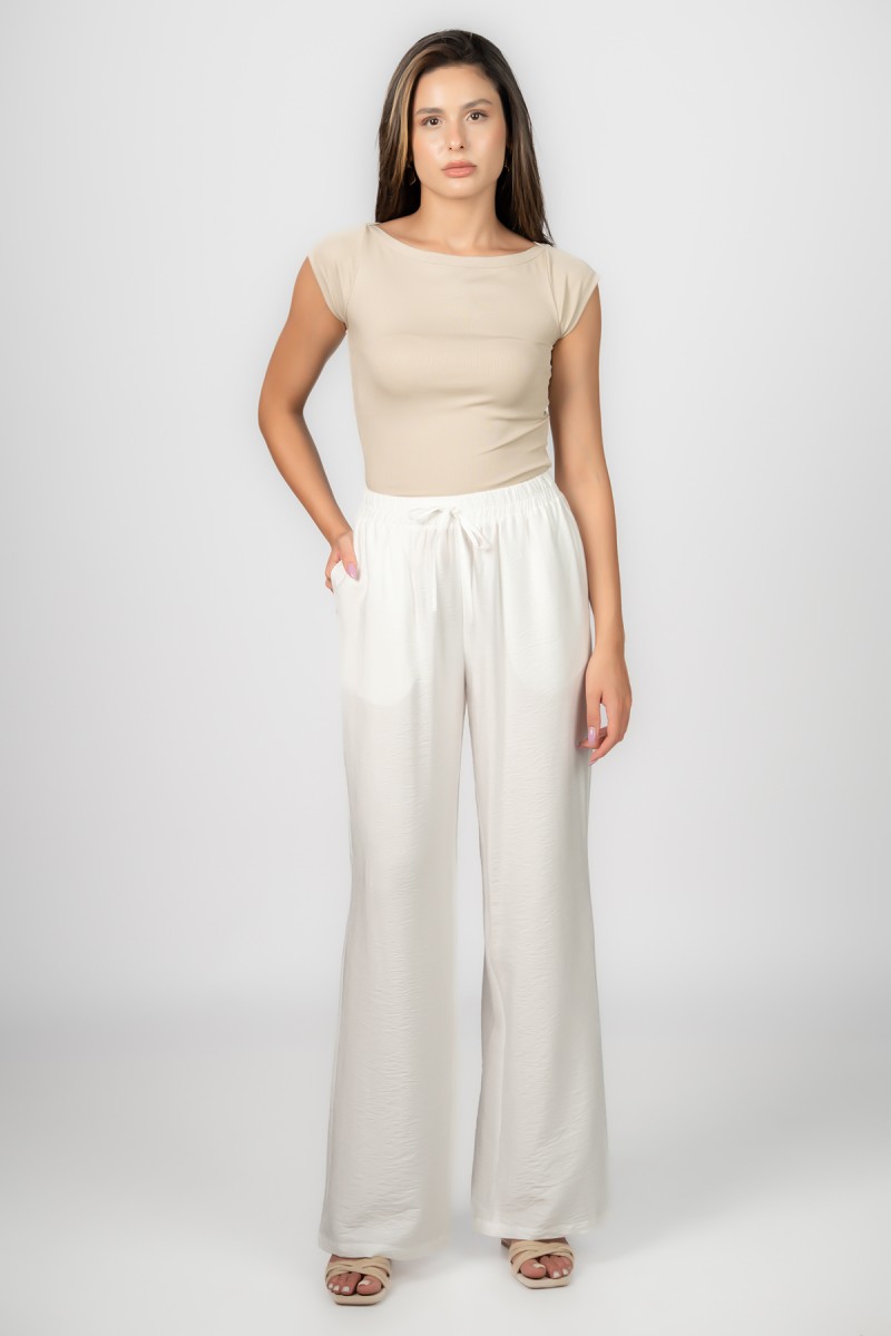 Pantalon large en lin