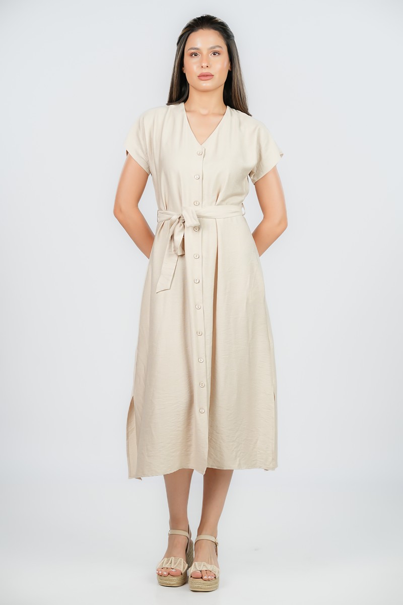 Robe chemise à ceinture