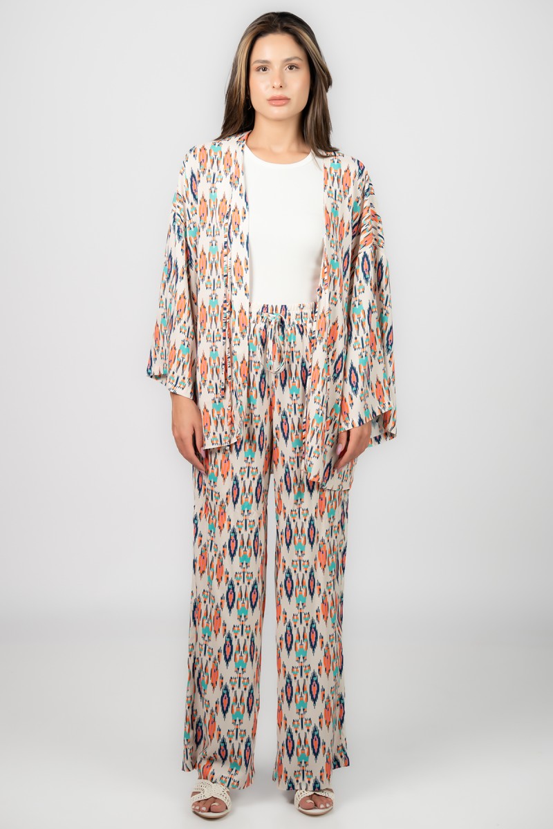 Pantalon large imprimé
