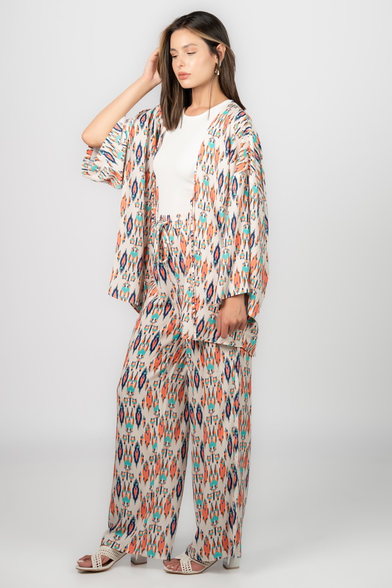 Pantalon large imprimé