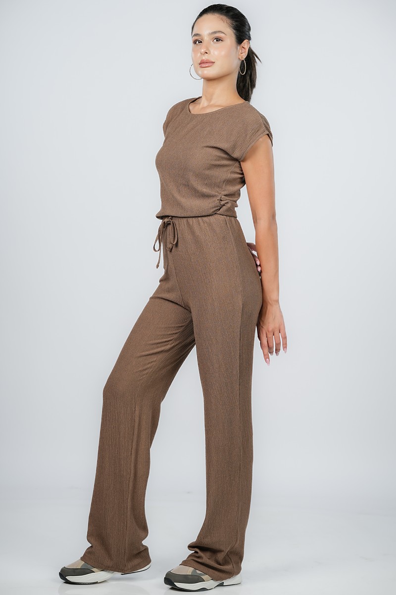 Pantalon large texturé