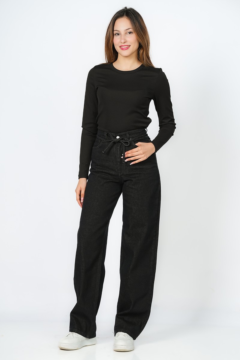 Jean Wide Leg à Lacet