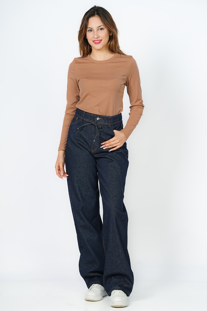 Jean Coupe Droite à Lacet Taille – Confortable et  Moderne