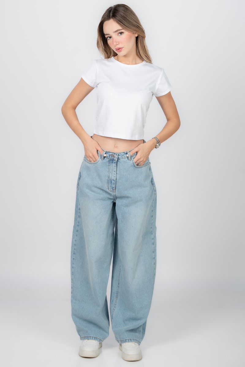 Jean barrel wide leg