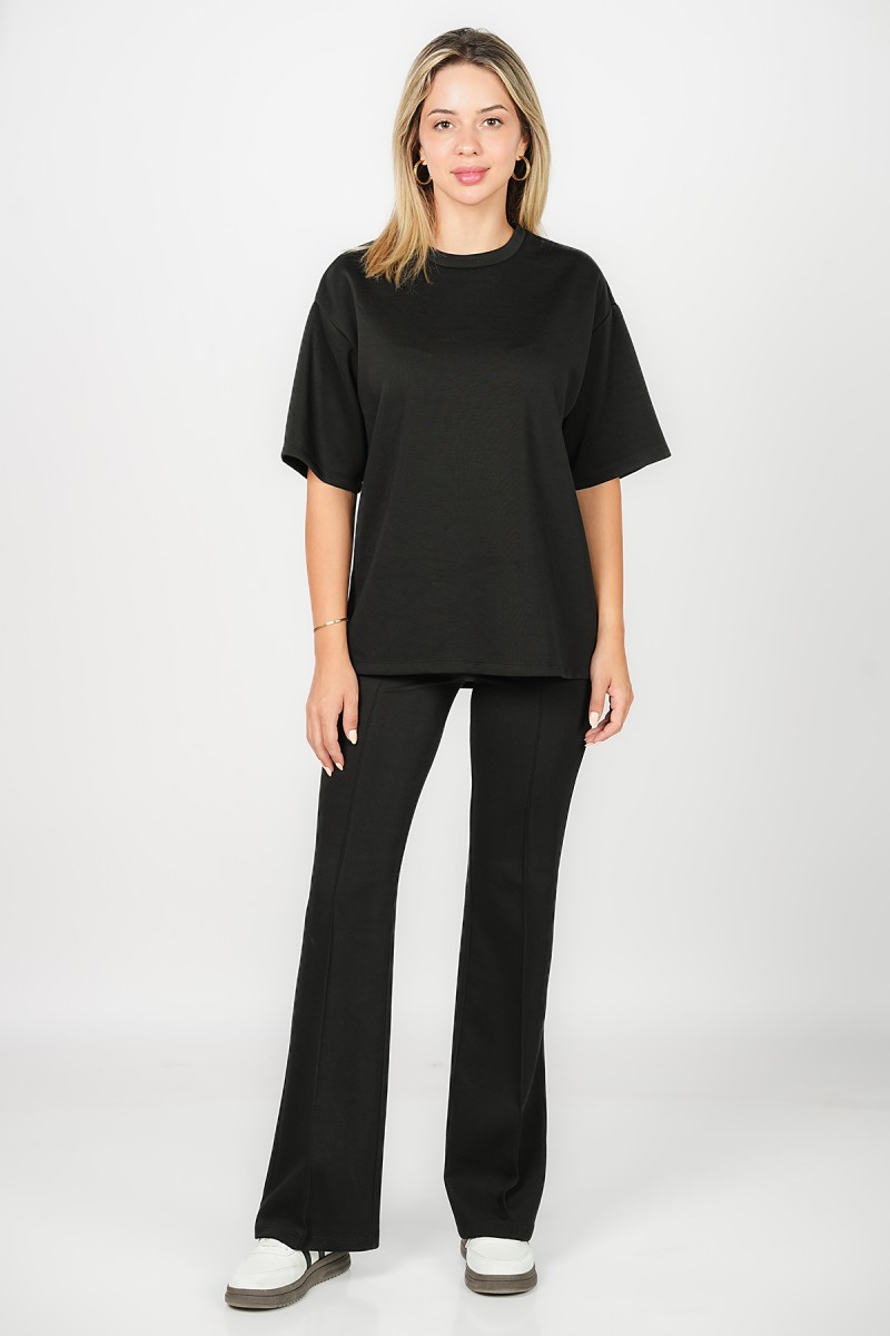 Pantalon large avec nervure