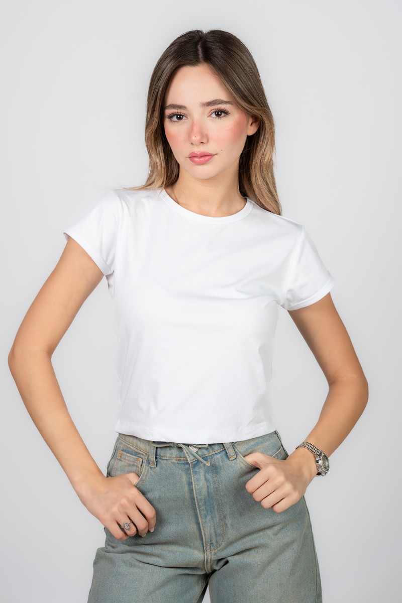 T-shirt Blanc en Coton