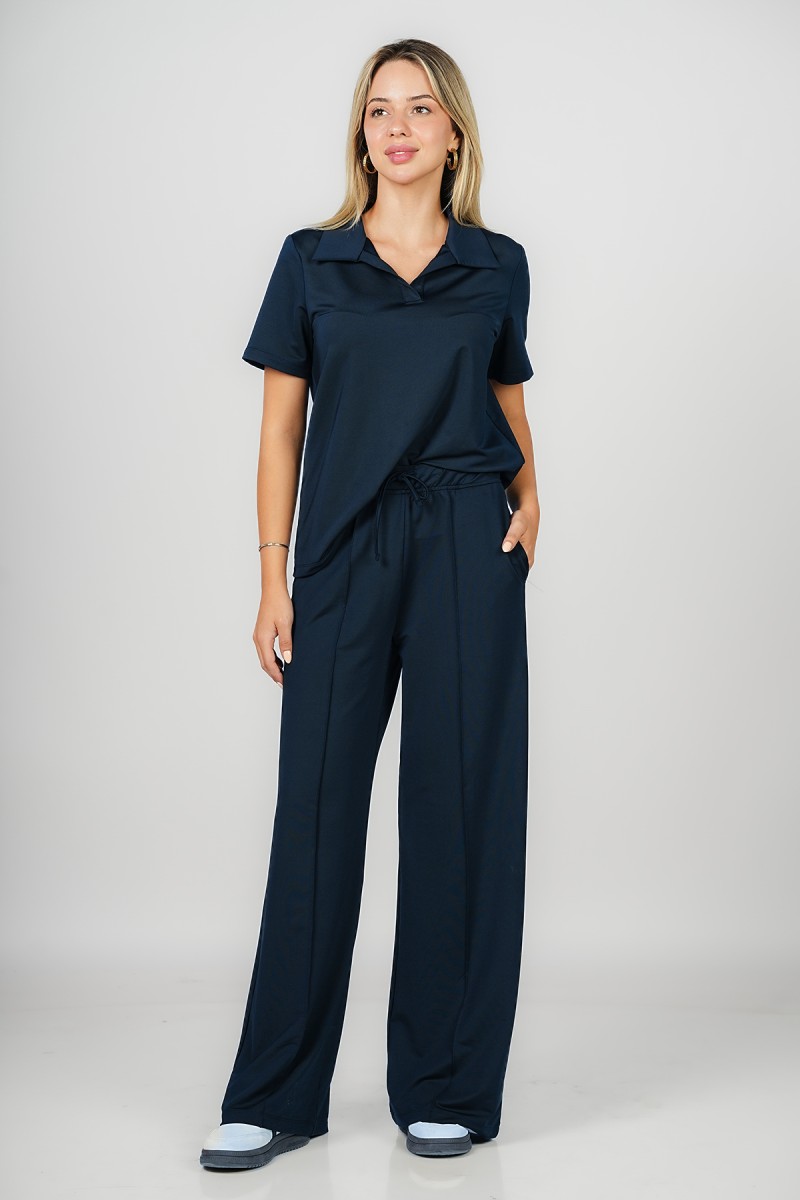 Pantalon large nervuré