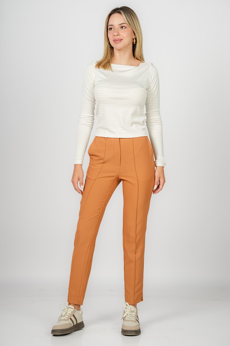 Pantalon droite à nervure