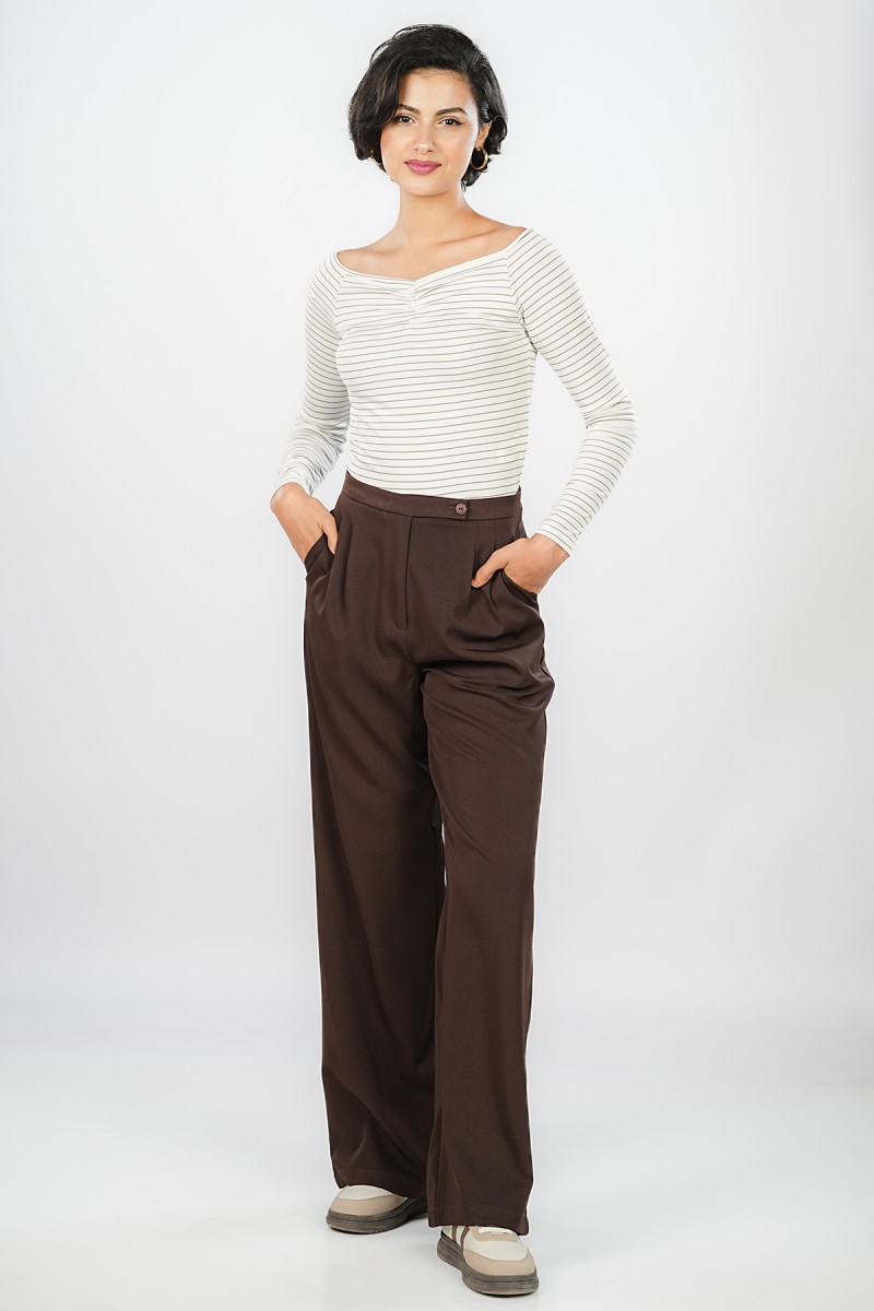 Pantalon large à plis