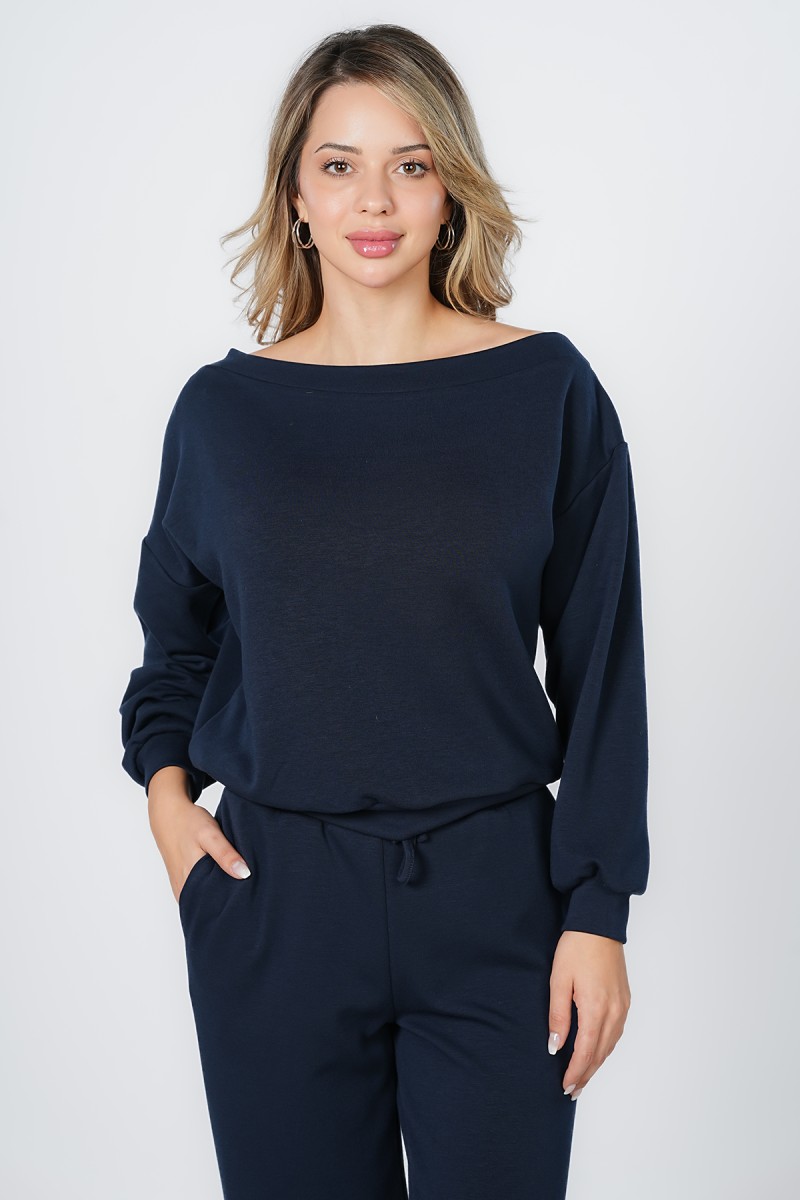 Sweat à col asymétrique