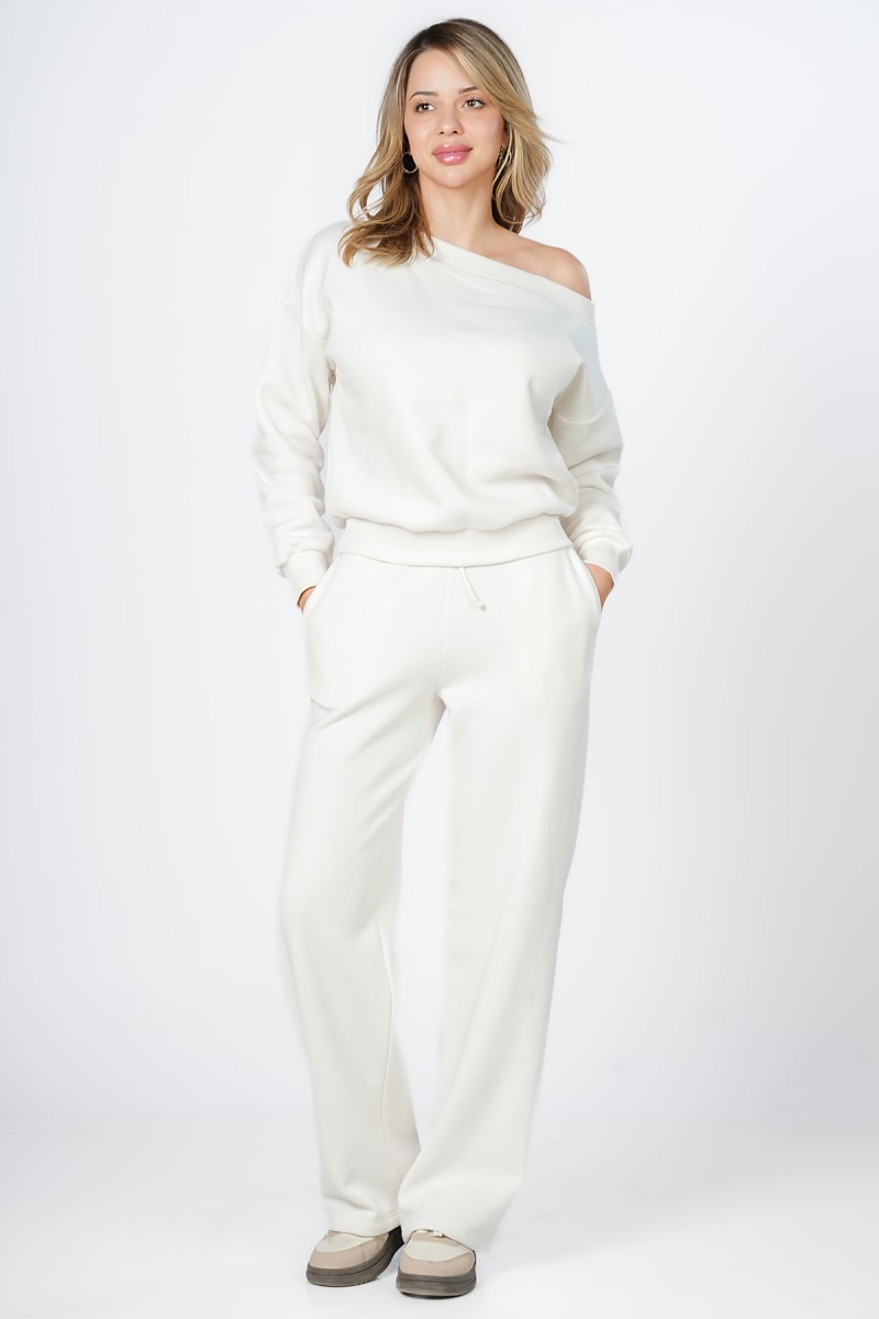 Pantalon large molletonné