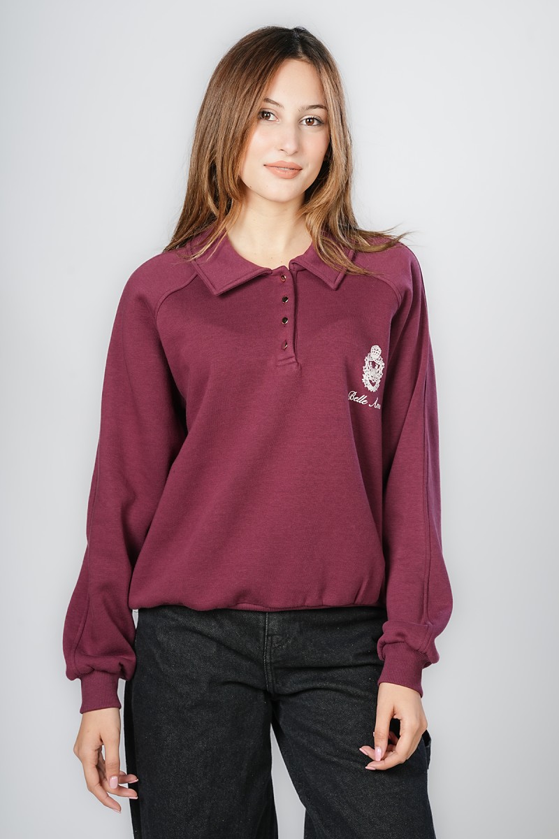 Sweat Ajusté à Effet Lustré et Col Cheminée