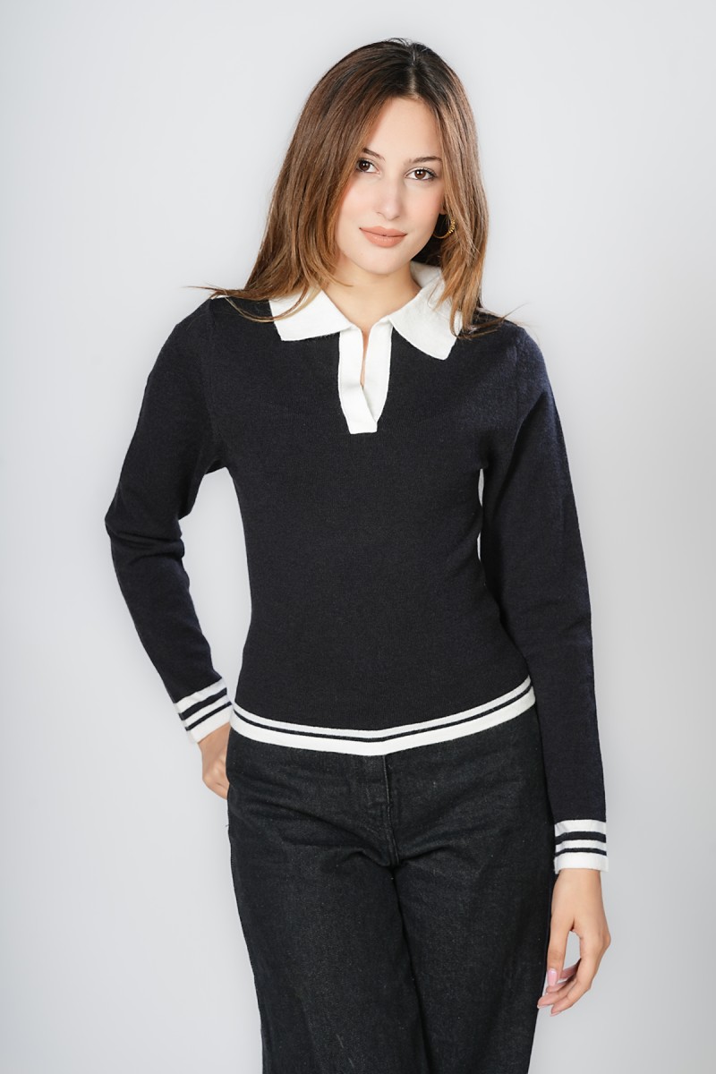 Pull Basique col Polo
