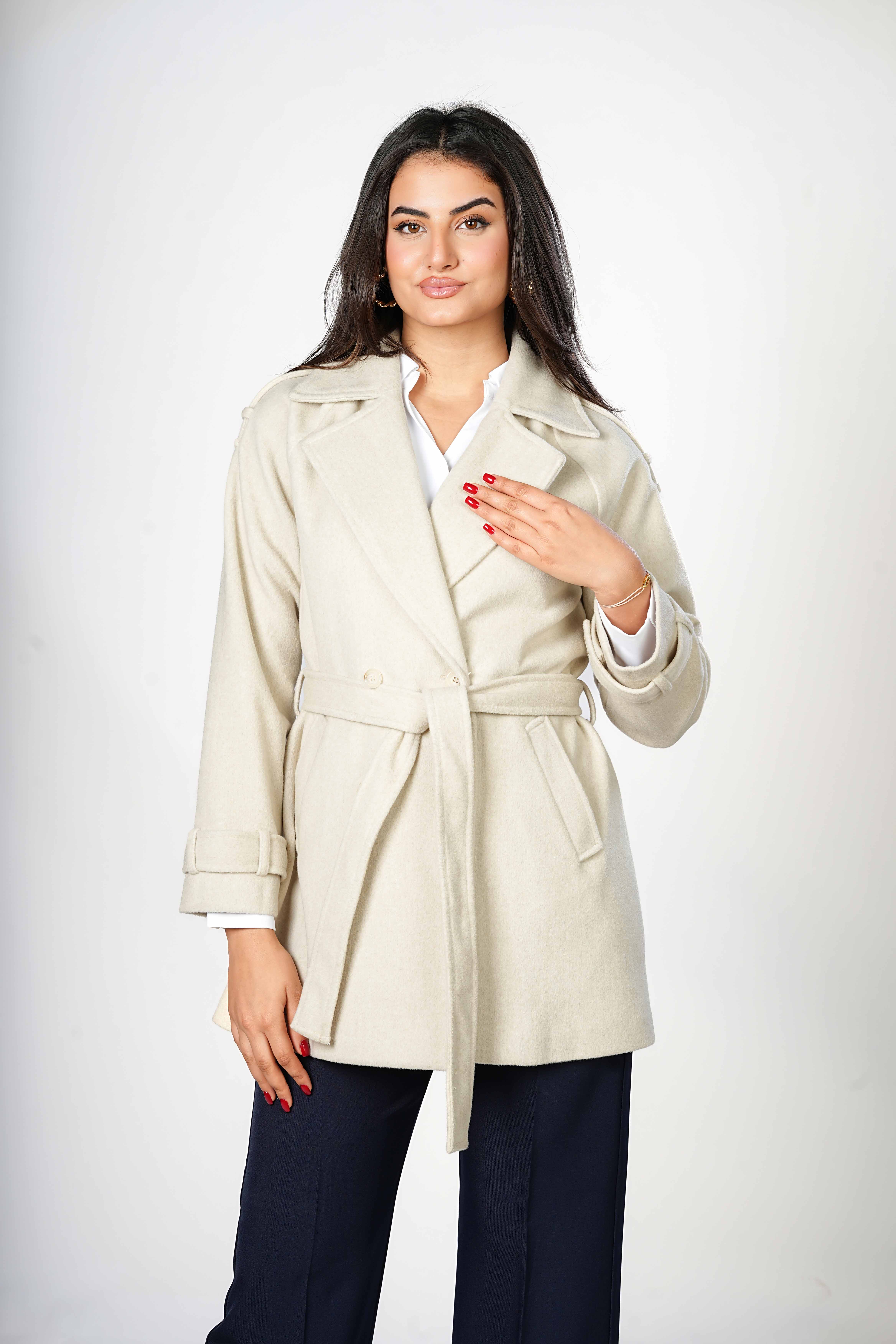 Manteau Court Ceinturé