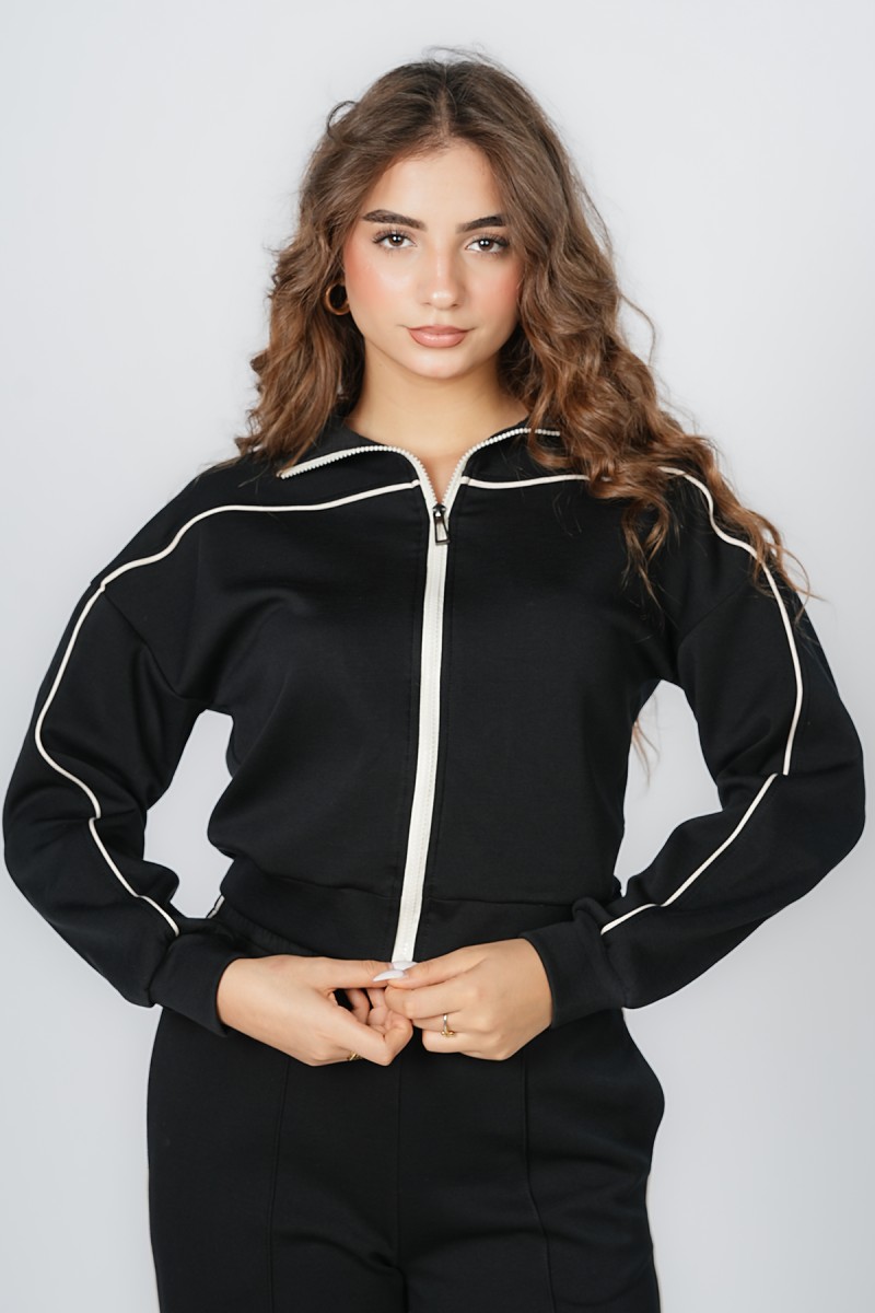 Gilet Zippée à Bandes