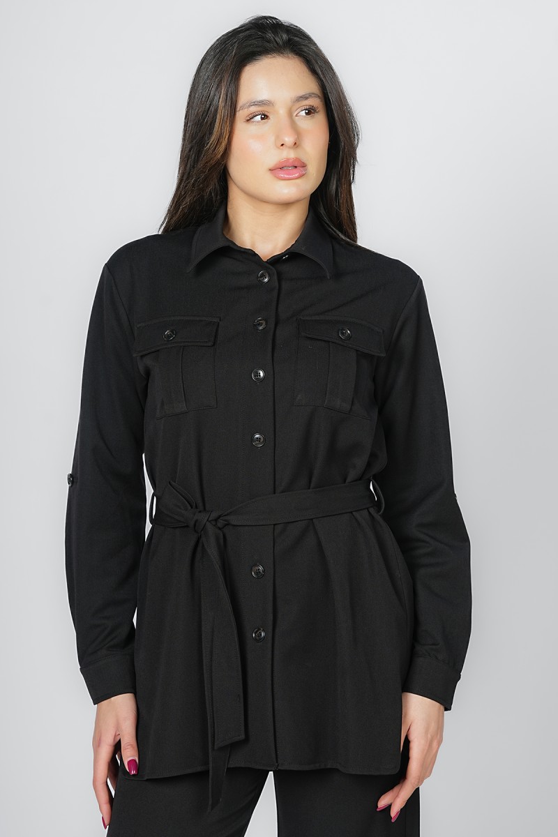 Chemise Longue Ceinturée