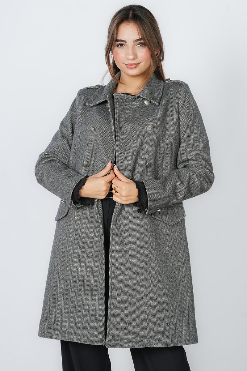 Manteau double boutonnage élégant