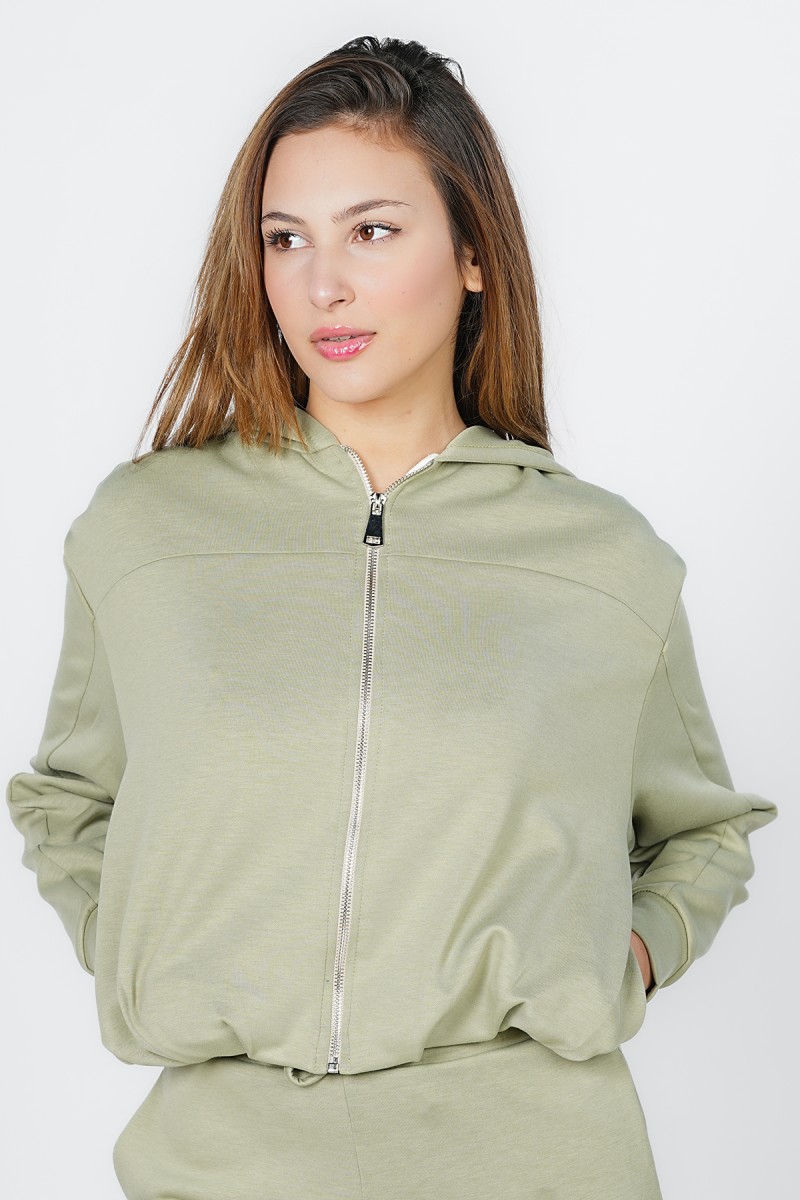 Gilet à Capuche Zippé Coupe Relaxed