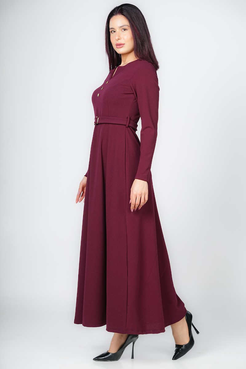 Robe Longue Évasée à Col V