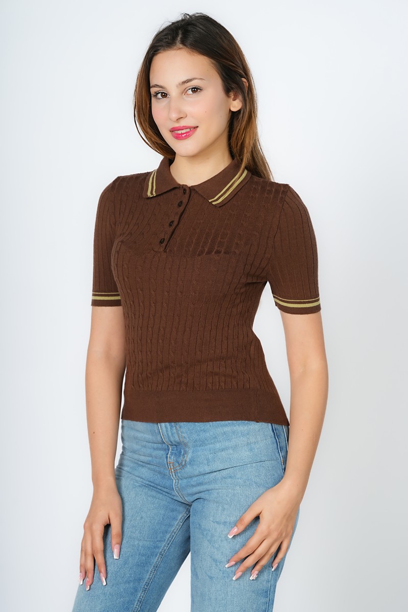 T-shirt en maille  structuré en viscose