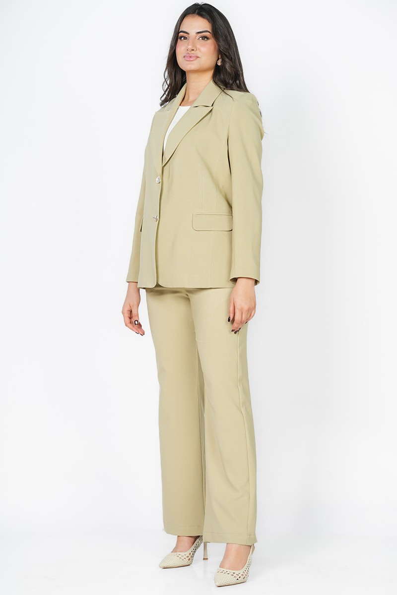 Blazer Chic Minimaliste – Col Tailleur & Fermeture au Milieu