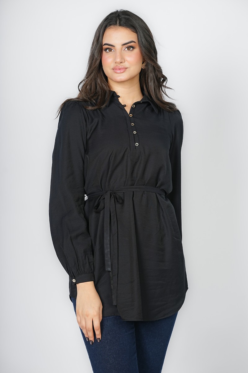 Chemise légère avec boutons – Sport chic et élégance avec ceinture