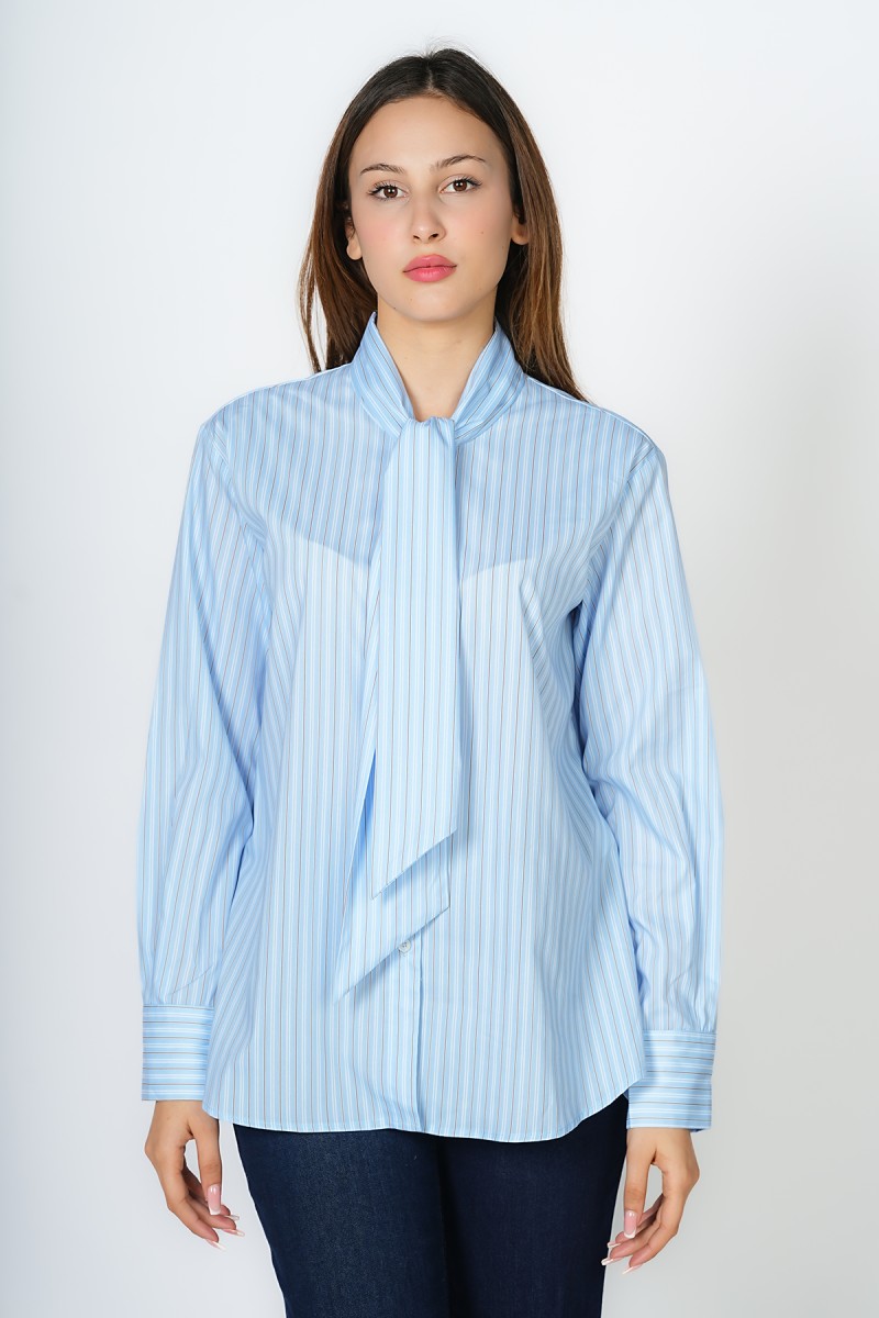 Chemise rayée à col cravate