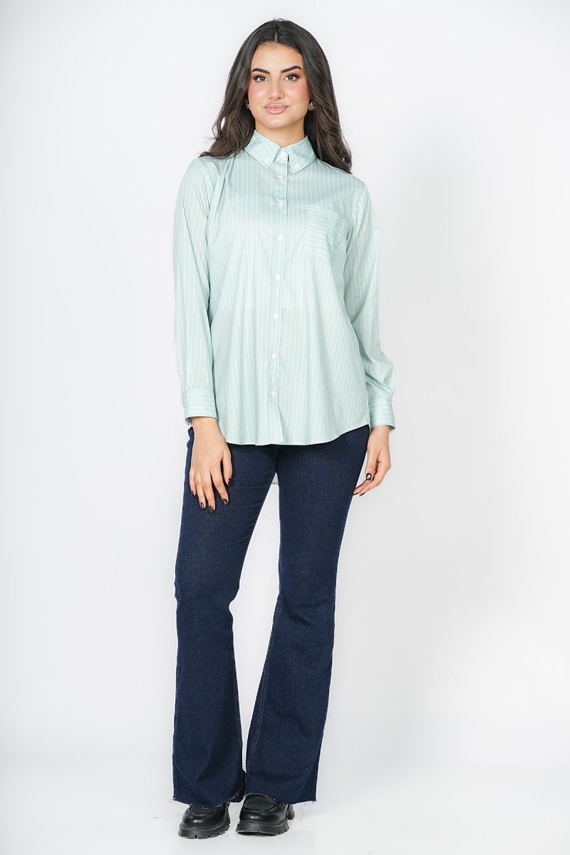 Chemise Longue Col à Revers – Manche Longue Sport Chic