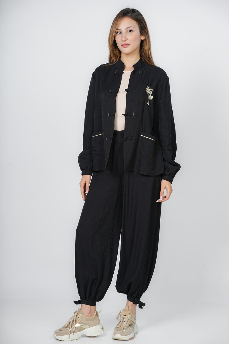 Pantalon Aladin Bouffant à Chevilles Nouées