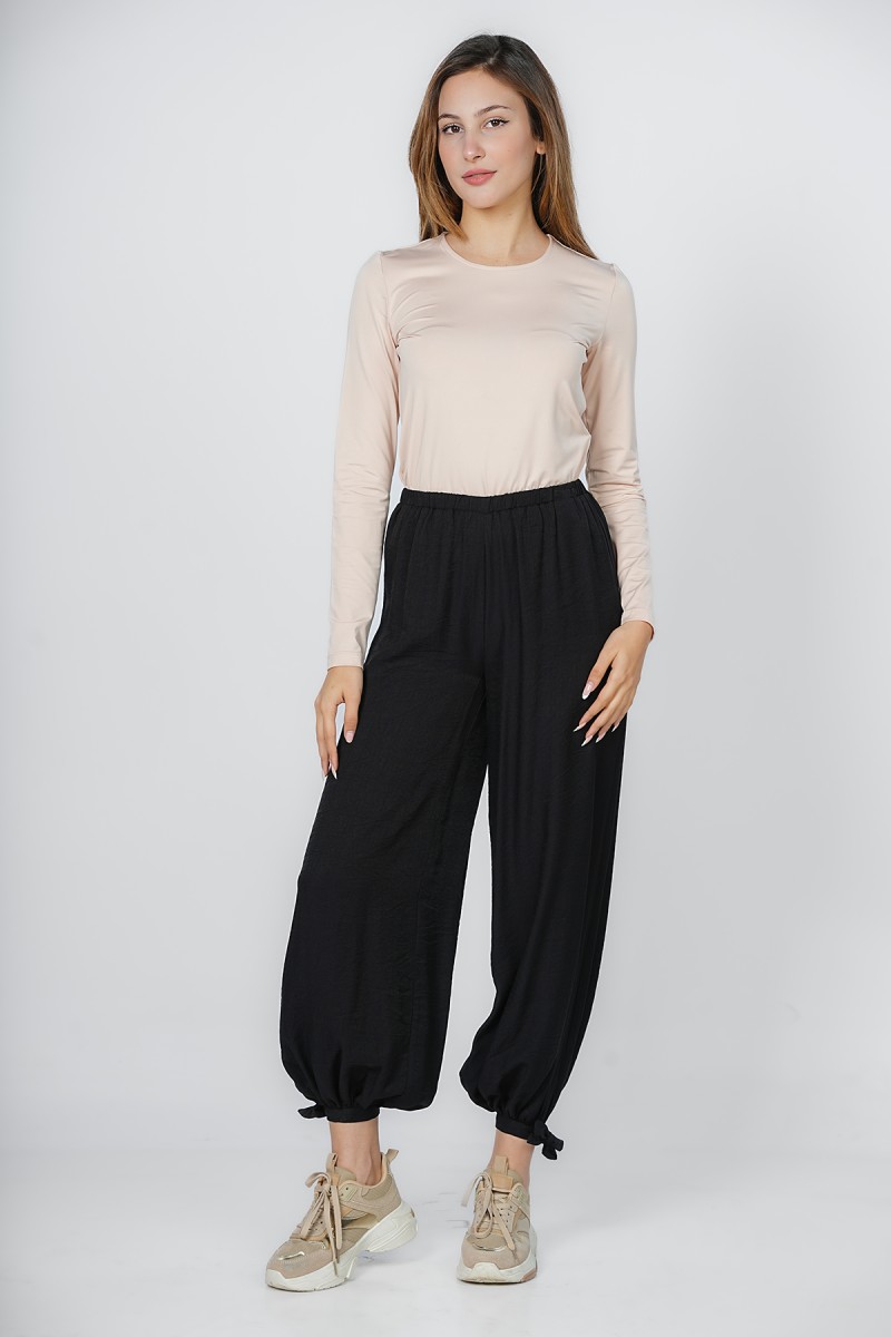 Pantalon Aladin Bouffant à Chevilles Nouées