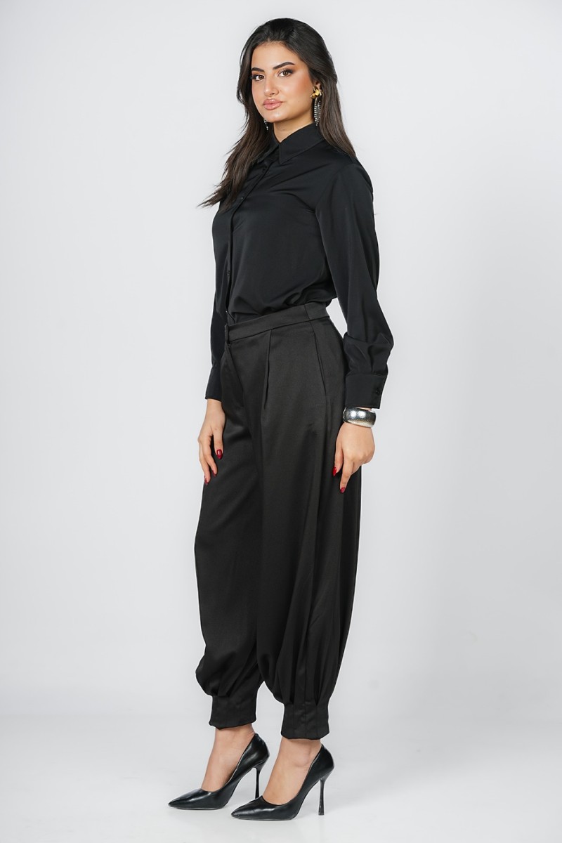 Pantalon Aladin Moulita Noir  – Style Yestique Chic et Confortable