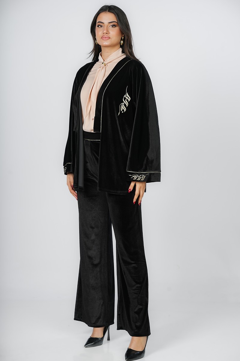 Pantalon Large en Velours Premium