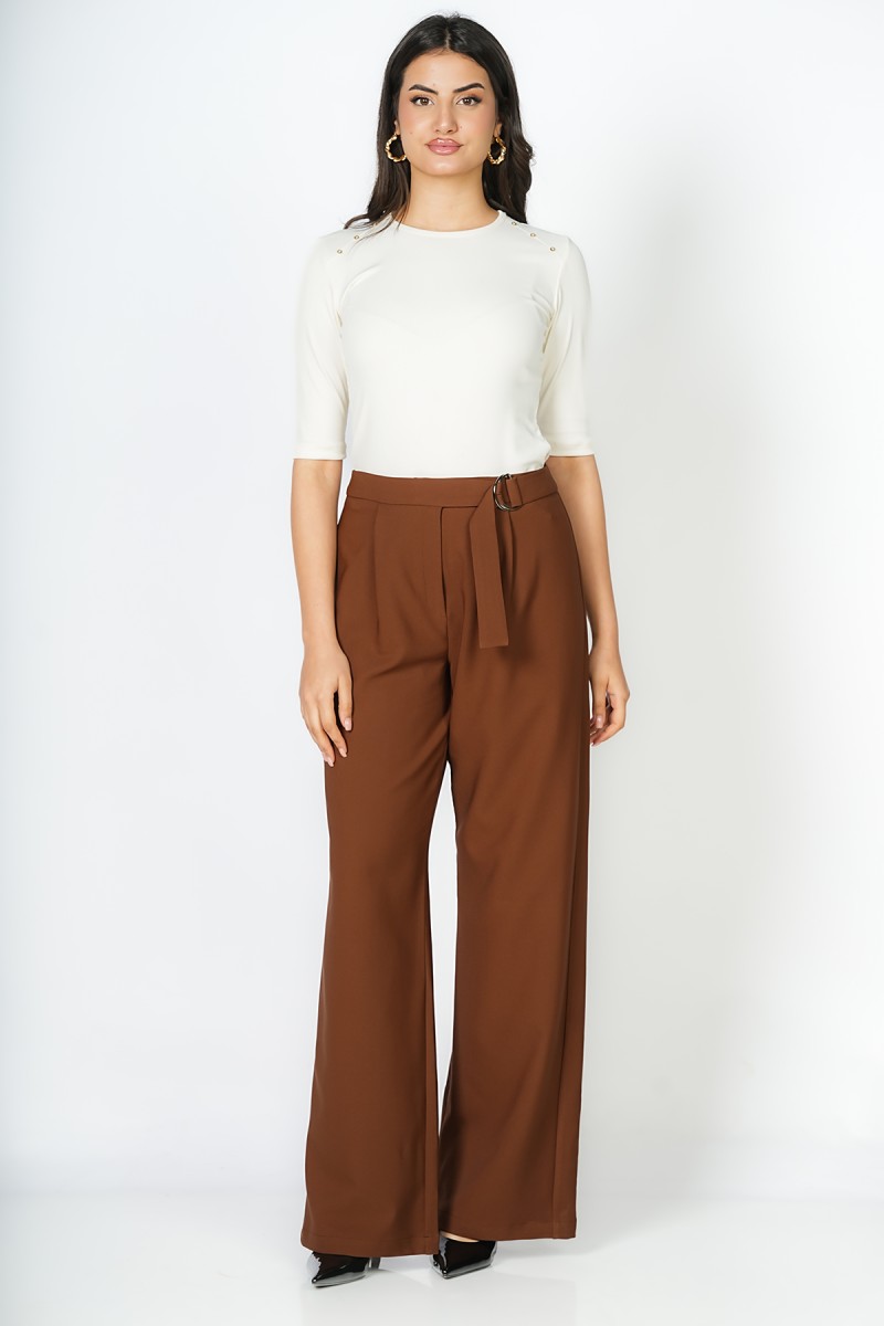 Pantalon large avec ceinture