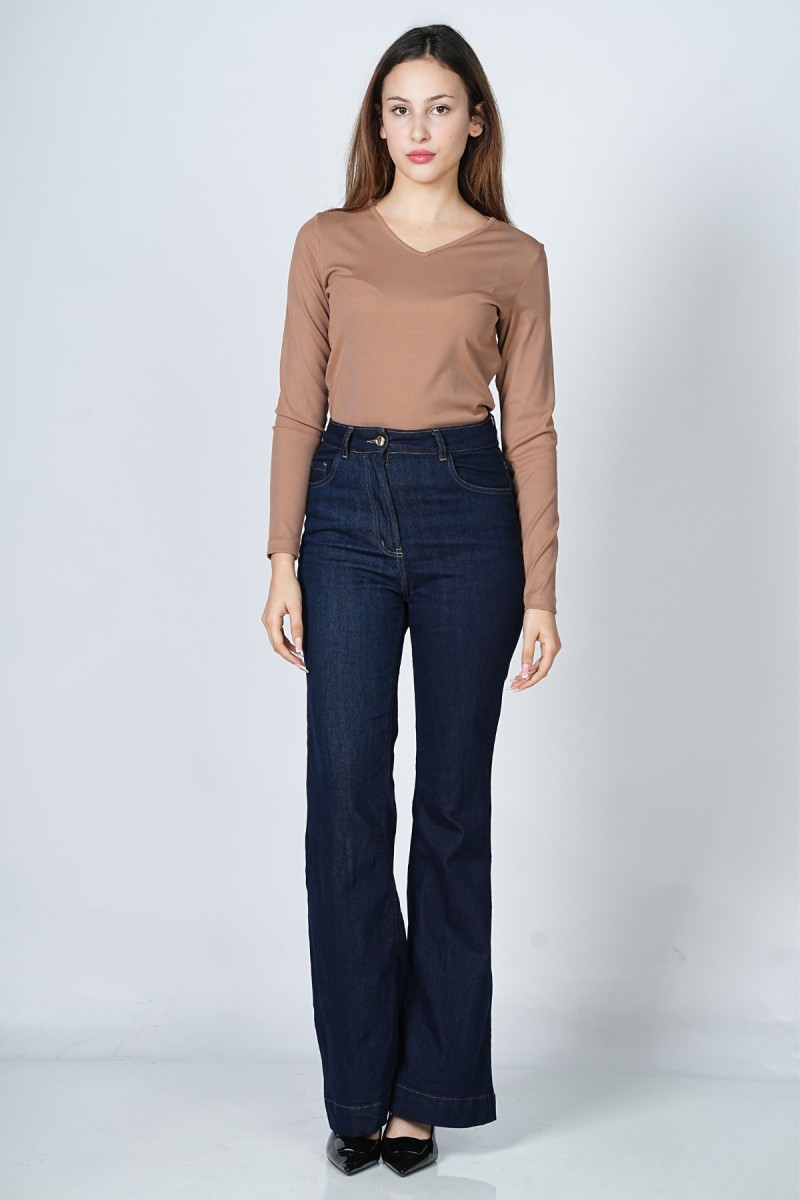 Jean flare taille haute