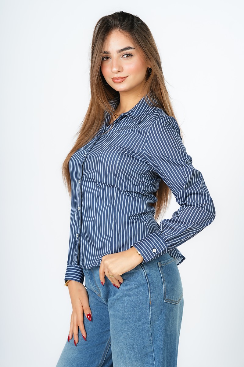 Chemise à Rayures avec Col Classique