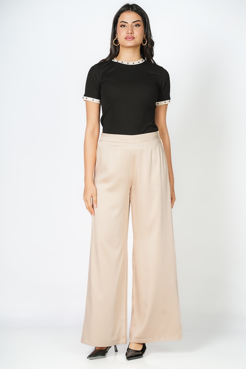Pantalon ample et fluide en satin