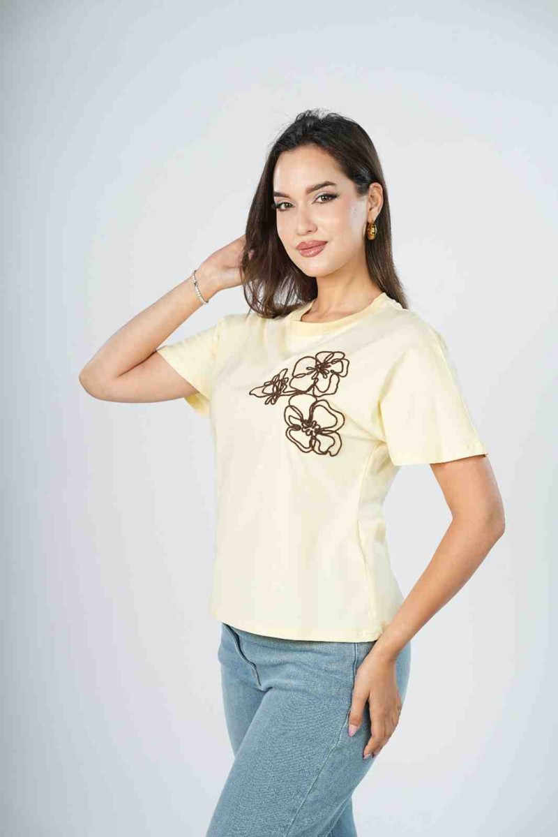 T-shirt Broderie Florale