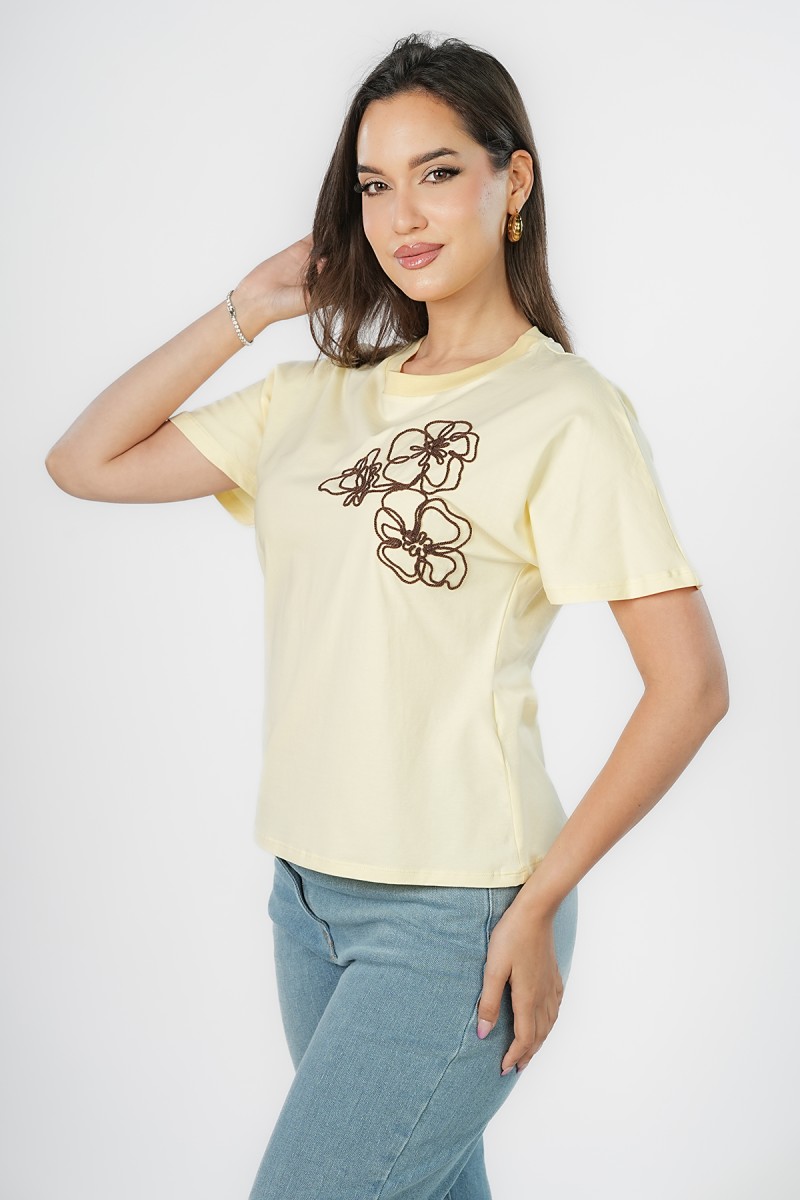 T-shirt Broderie Florale