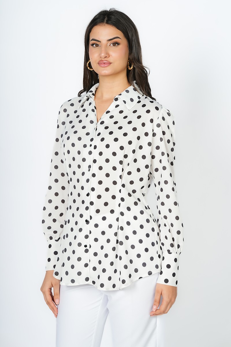 Chemise à pois coupe regular