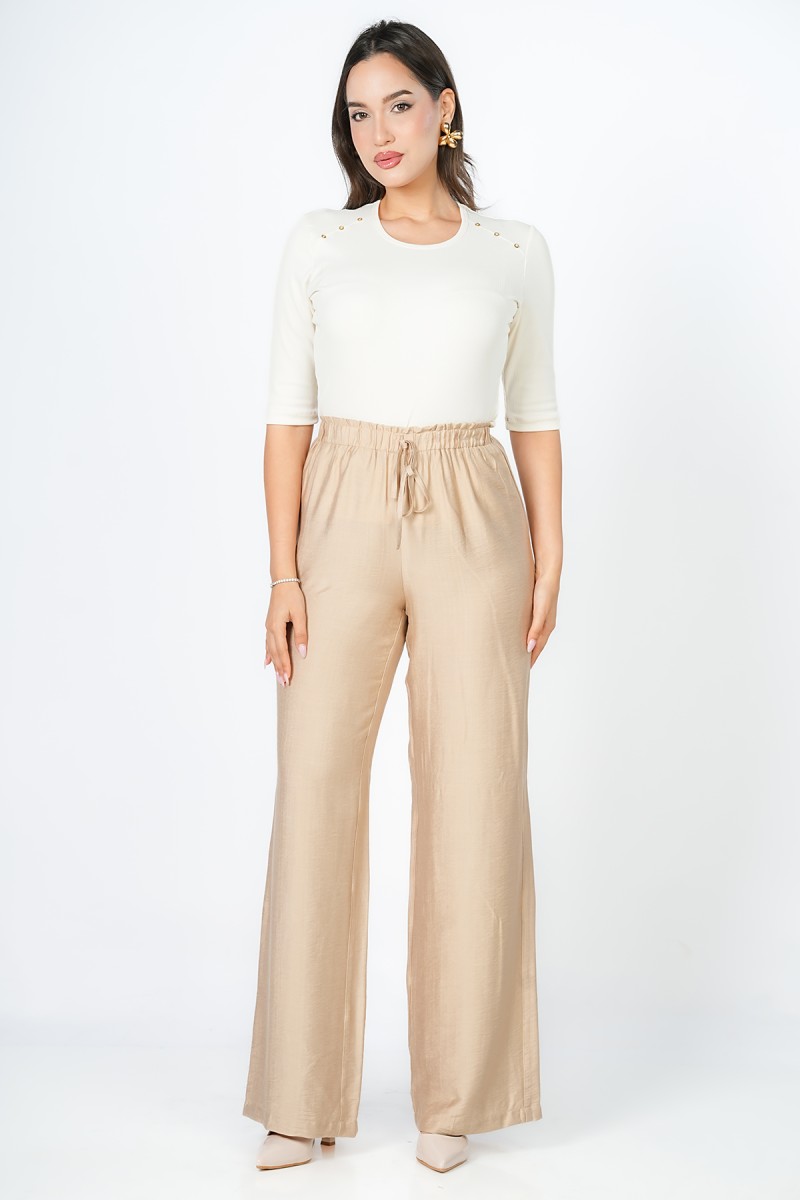 Pantalon Wide-leg Élastiquée
