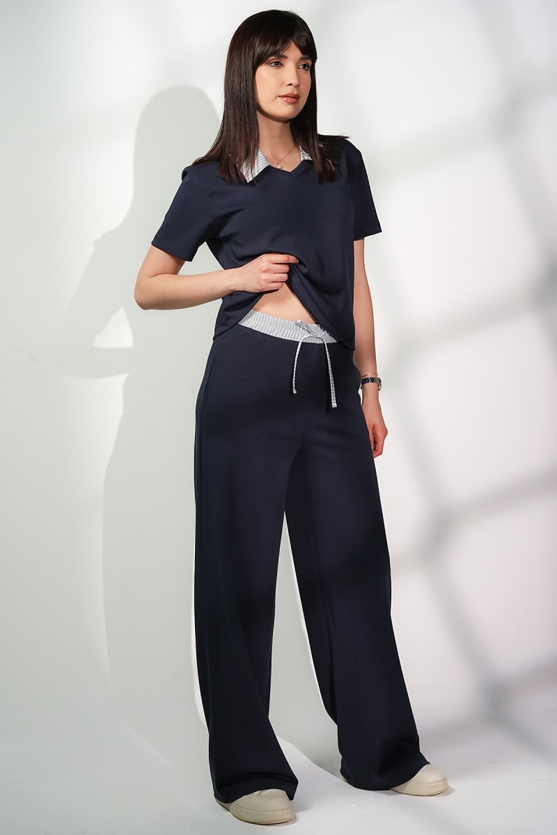 Pantalon Wide Leg Double Ceinture