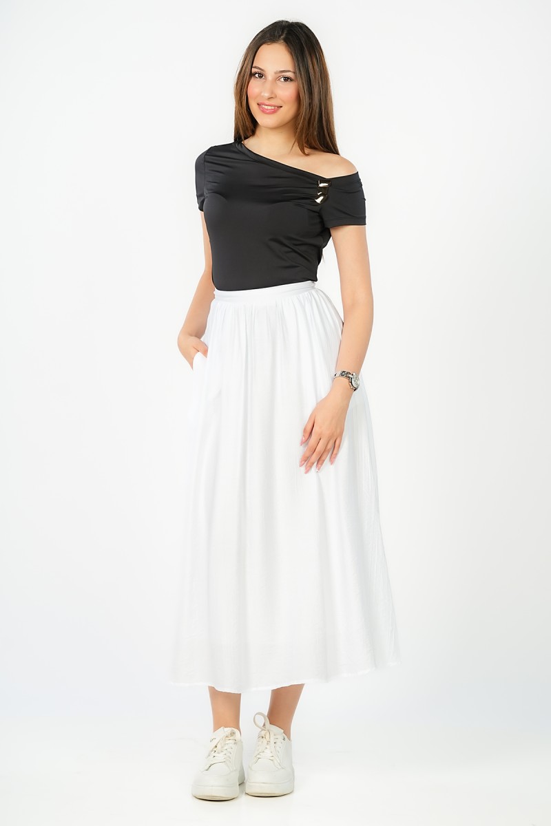 Jupe Froncée Avec Ceinture