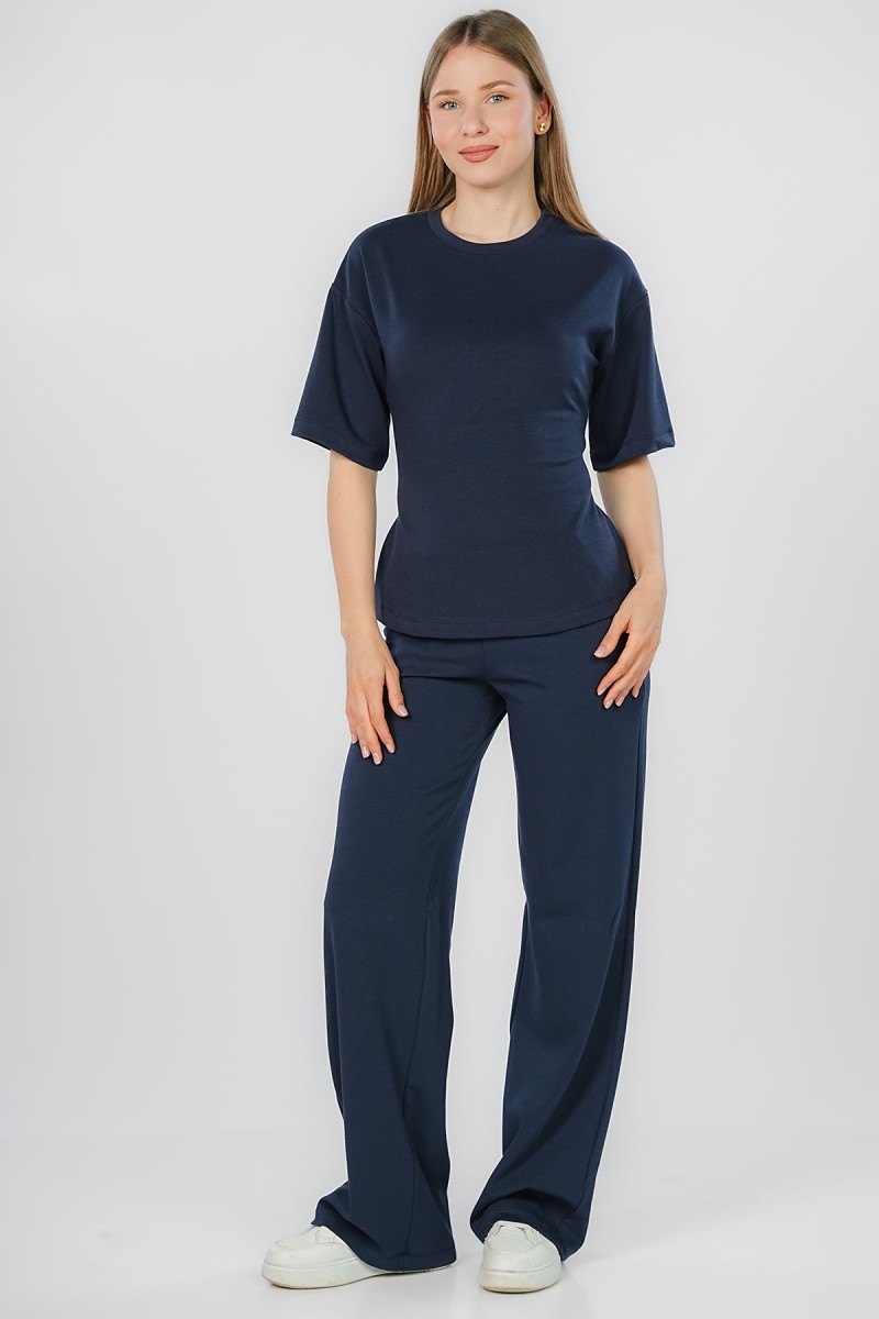 Pantalon Wide Leg en Maille Confort