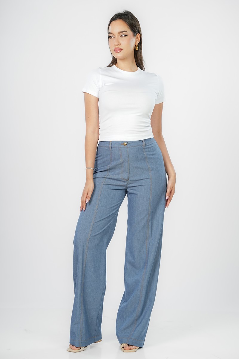 Pantalon Large en Denim