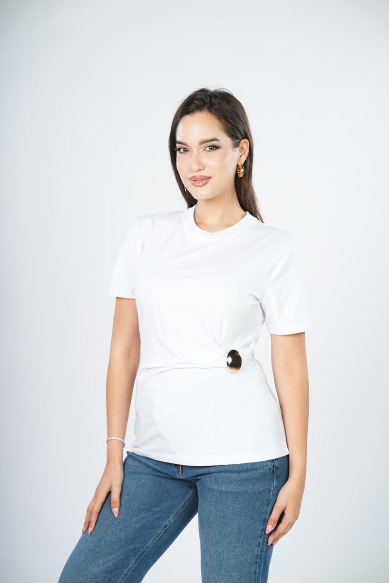 T-shirt à Boucle Dorée