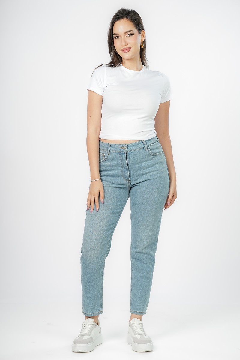 Jean Mom Fit Taille Haute