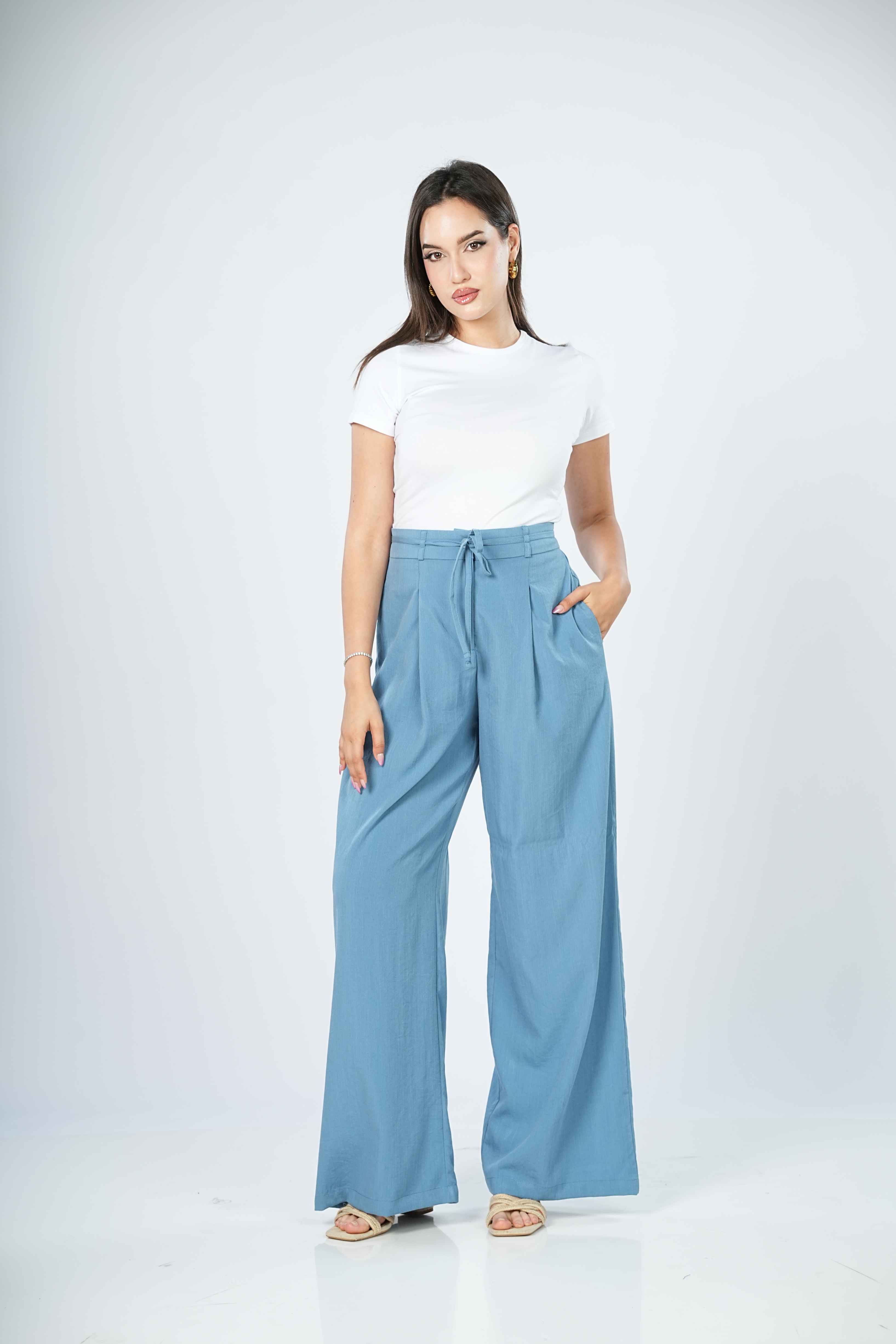 Pantalon Large à Plis