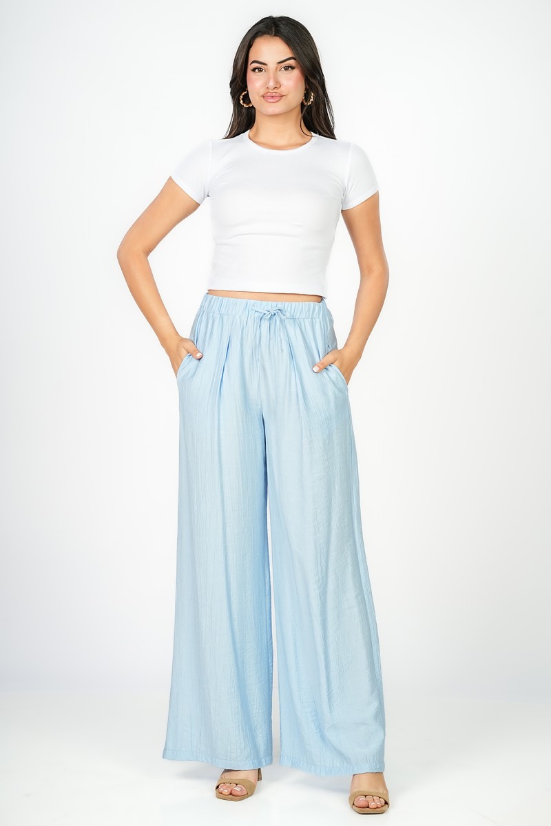 Pantalon Large à Plis Creux